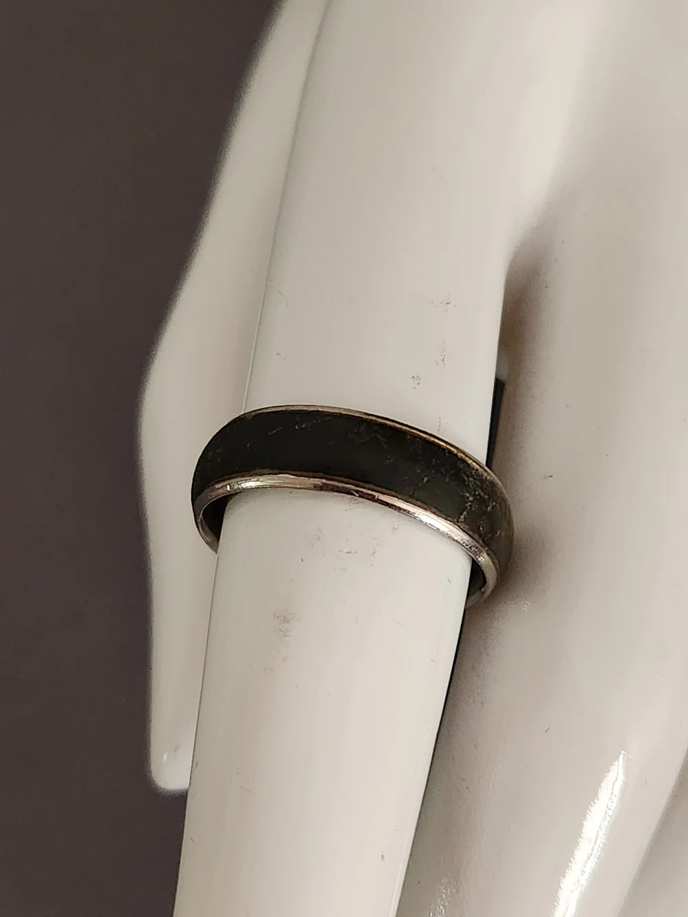 Unique Leather Wrapped Silver Band Ring